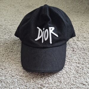 Dior Black Baseball Cap with White Logo
